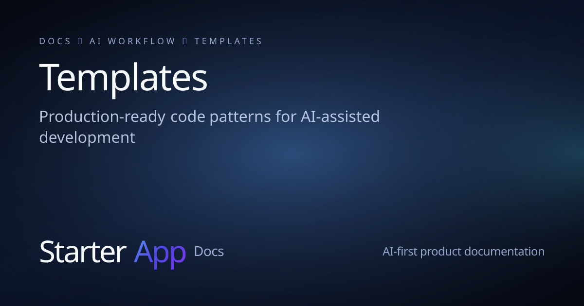 Templates | StarterApp Docs