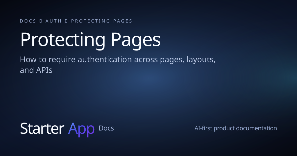 Protecting Pages | StarterApp Docs