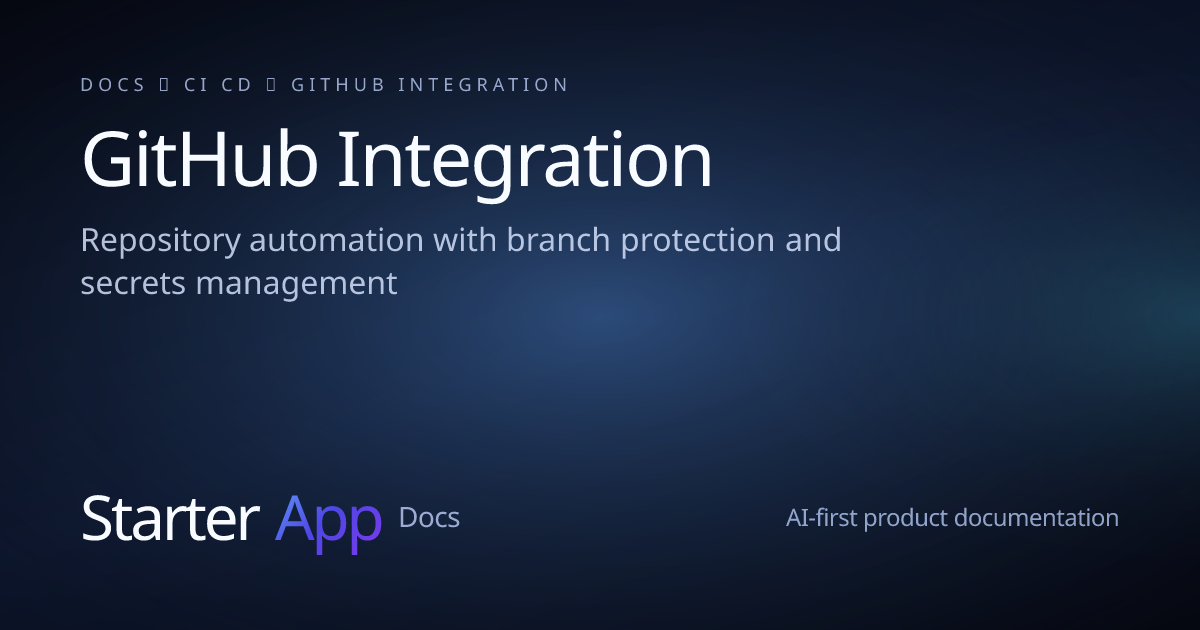 GitHub Integration | StarterApp Docs
