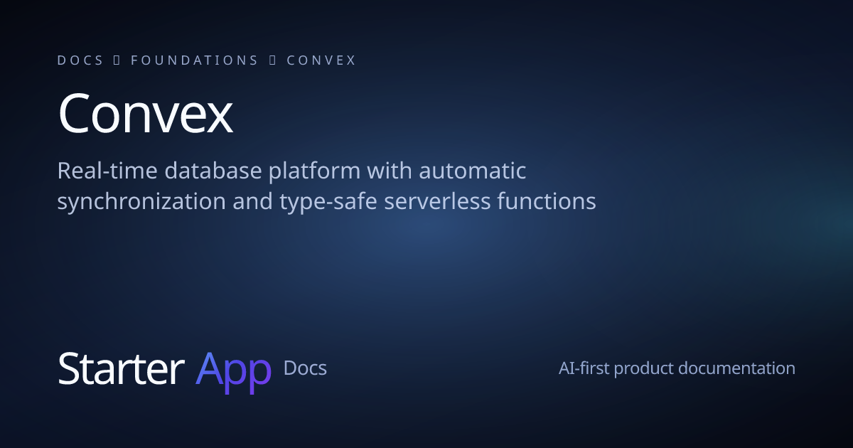 Convex | StarterApp Docs