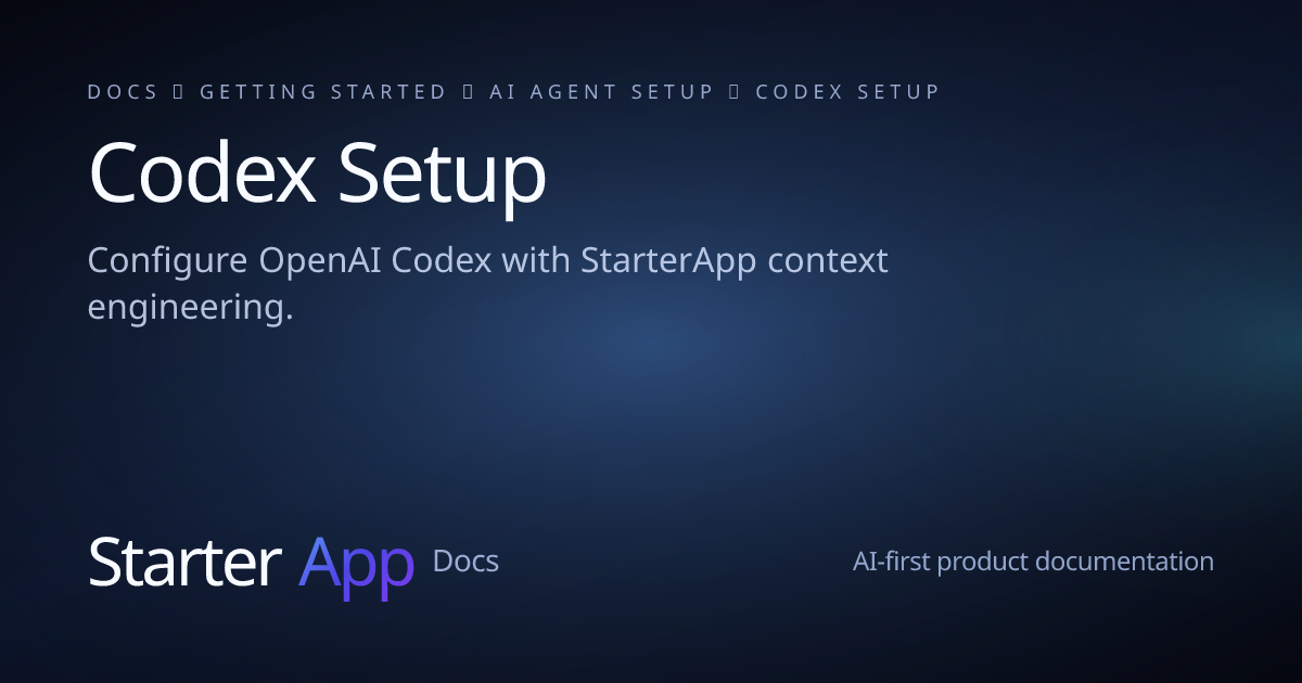 Codex Status Line Setup Codex Setup | StarterApp Docs