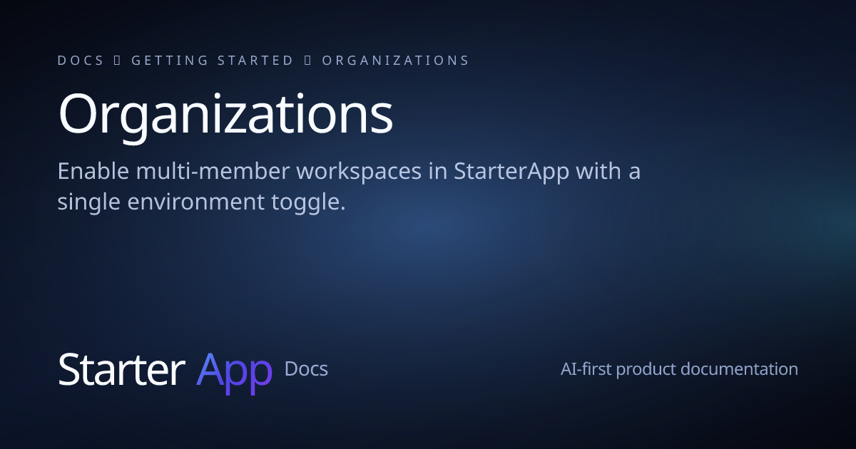 Organizations | StarterApp Docs