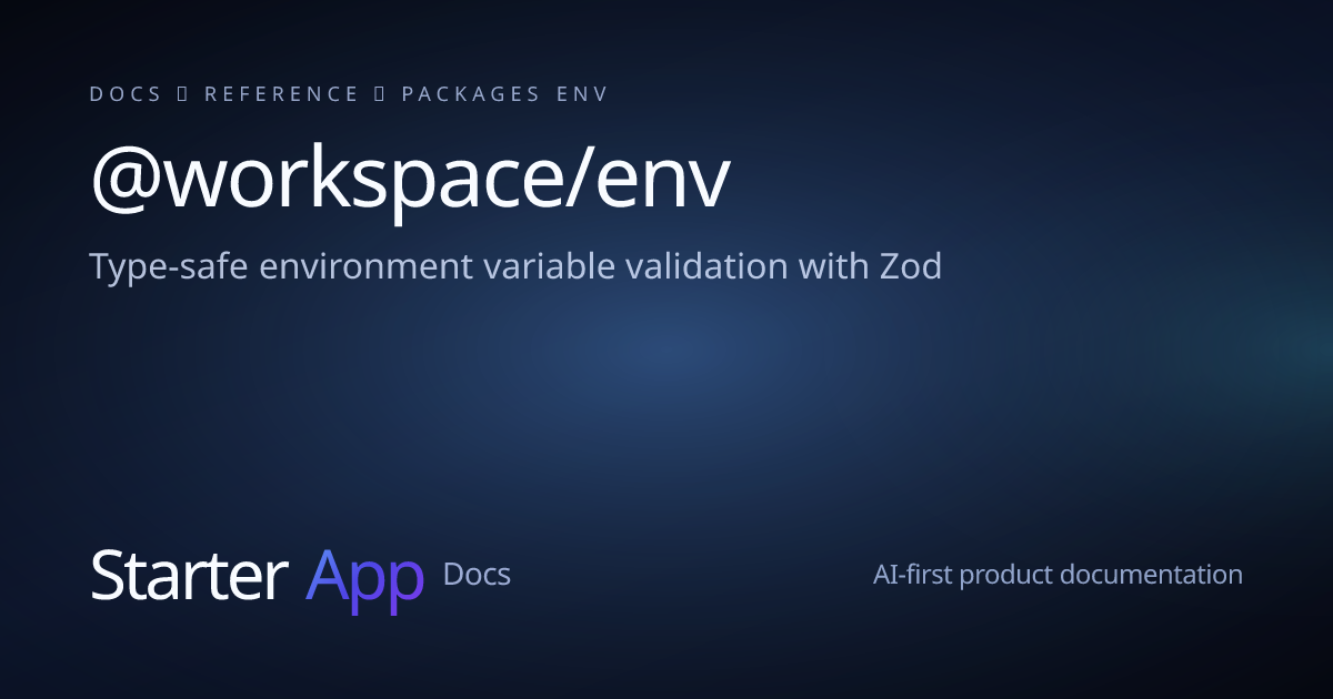 @workspace/env | StarterApp Docs