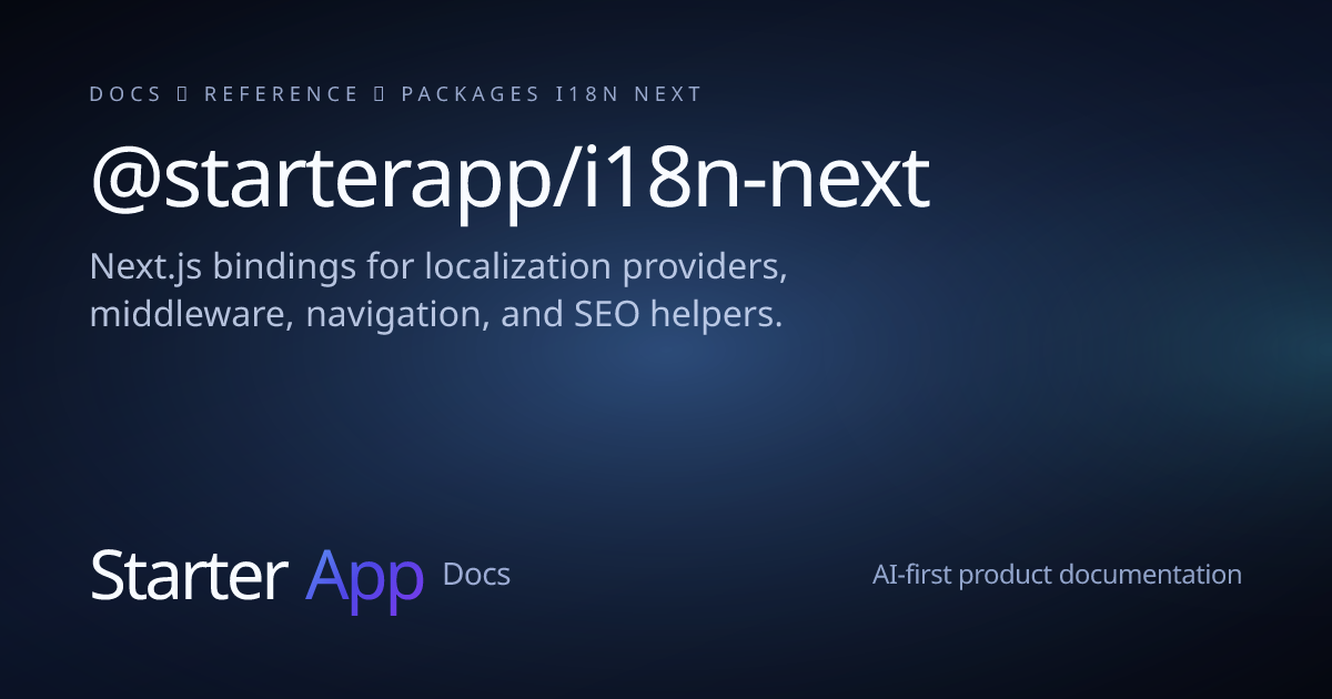 @starterapp/i18n-next | StarterApp Docs