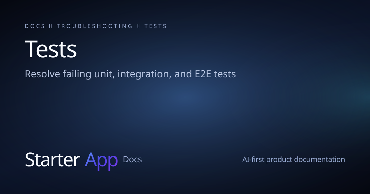Tests | StarterApp Docs